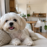 Razas de perro para piso pequeño descansando en el sofá