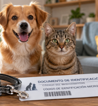 Ley de bienestar animal: perro y gato con documentación de identificación