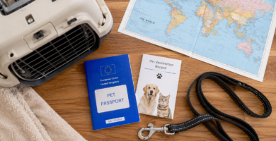Requisitos para viajar con mascota: documentación y accesorios de viaje