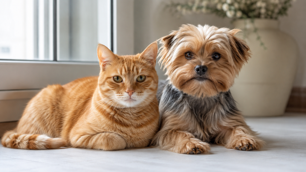Perro y gato protegidos con los antiparásitos adecuados para cada especie