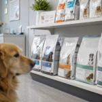 Pienso de veterinario en el estante de una clínica veterinaria