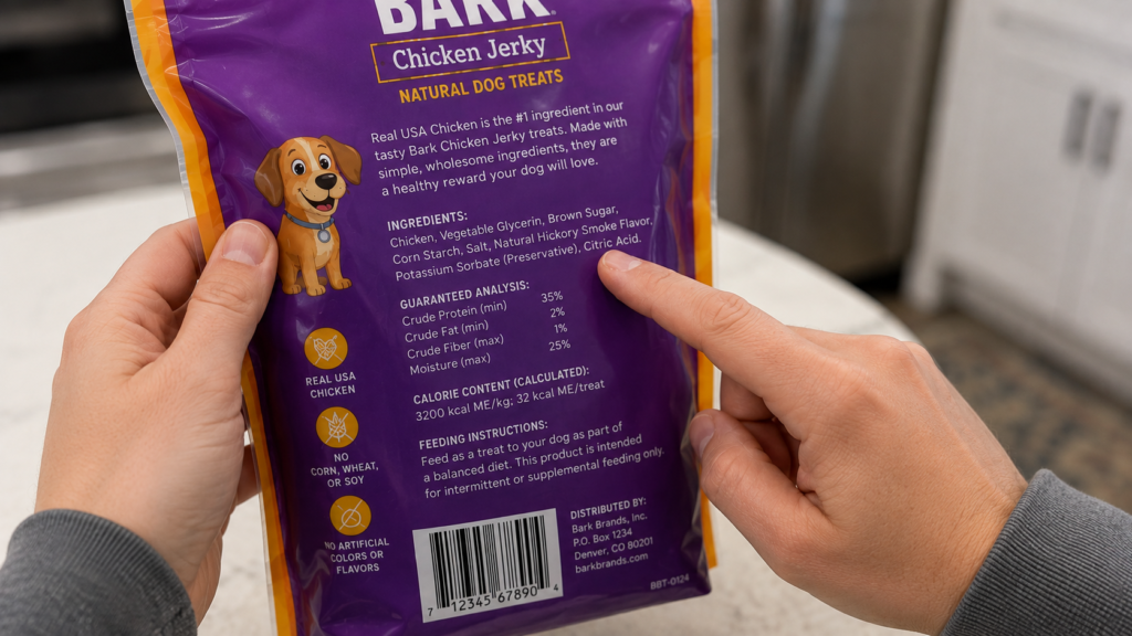 Leer la etiqueta de ingredientes de los snacks para perros